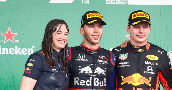 Hannah, Max and Gasly on the podium